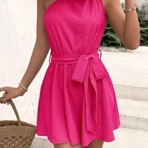 SHEIN VCAY One Shoulder Belted Romper L (8/10)